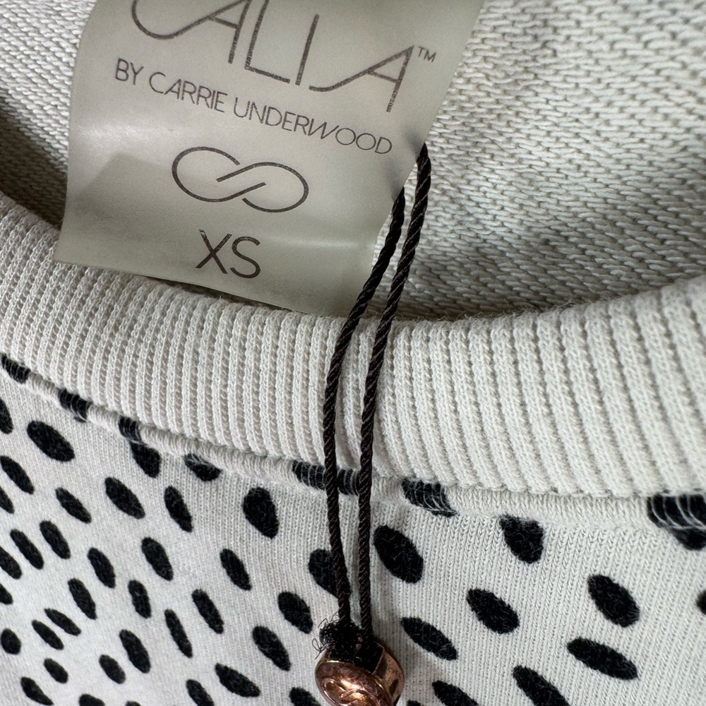 Calia Crewneck Sweatshirt Cream With Black Spots XS - Picture 4 of 8